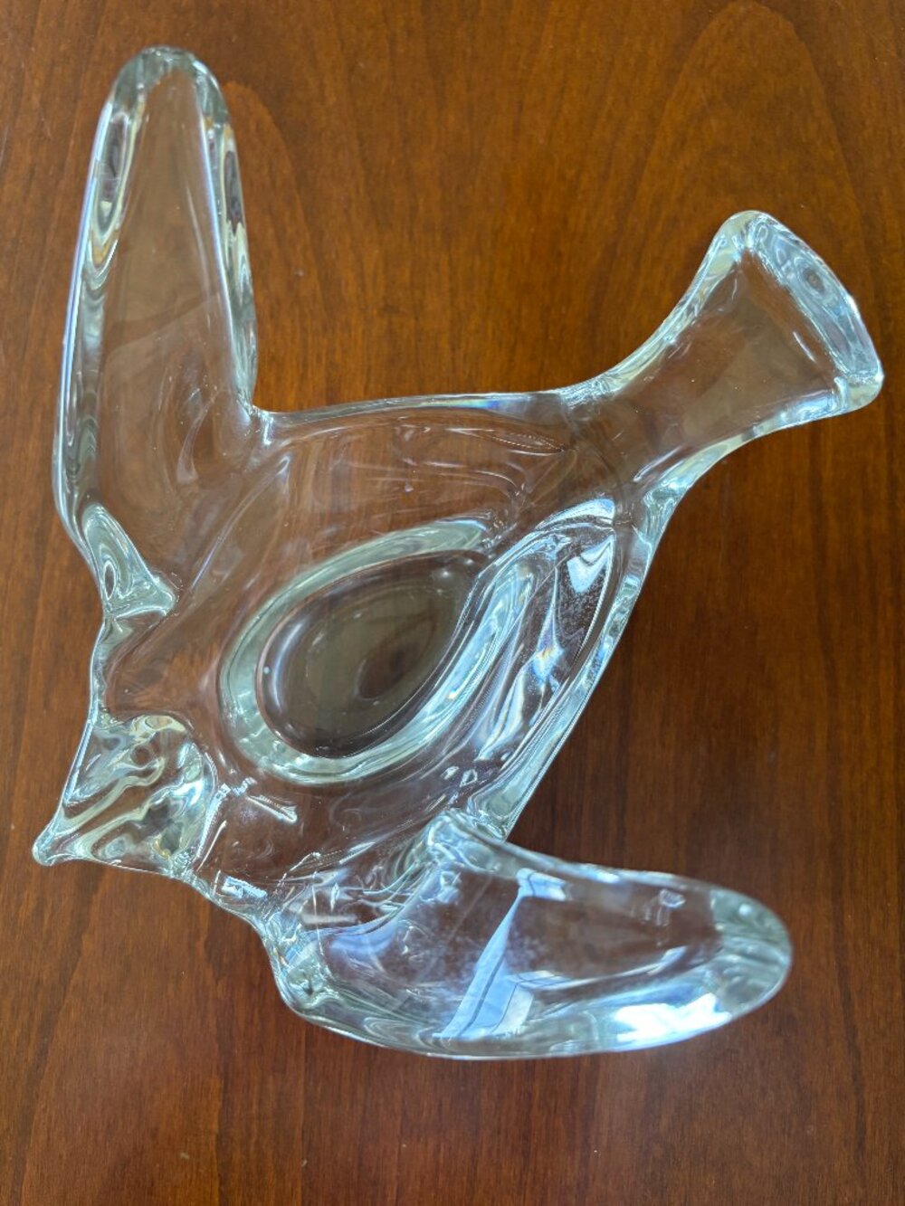 Vintage Princess House Crystal Dove Candy Dish—Art Glass France Bird in Flight